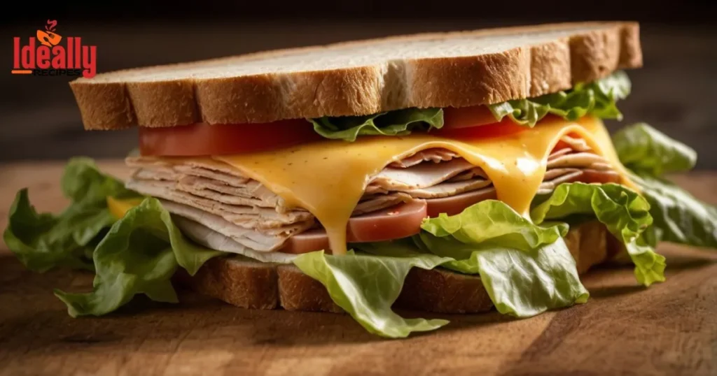 Delicious turkey and cheese sandwich