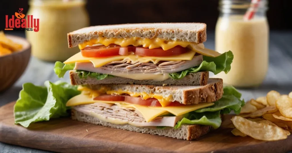 Delicious turkey and cheese sandwich